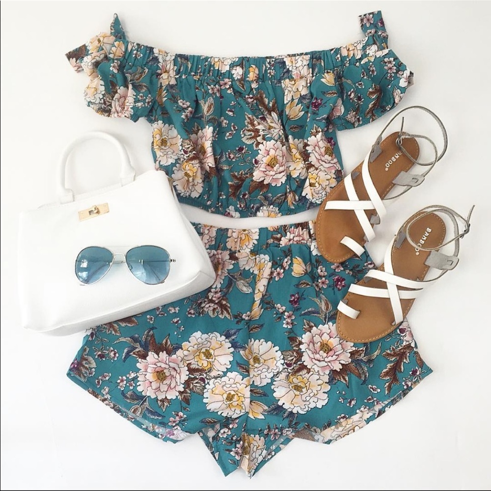 Illa illa blue floral Japanese print two piece set